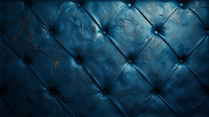 Close Up of Blue Leather Upholstery