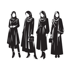 hijab style fashion standing vector illustration design