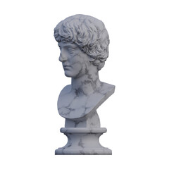 Portrait of a man  statue, 3d renders, isolated, perfect for your design