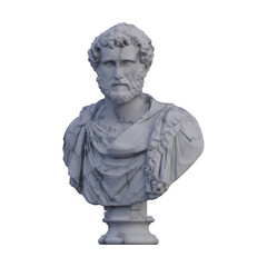Fototapeta na wymiar Antoninus Pius statue, 3d renders, isolated, perfect for your design