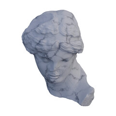 Head of a sleeping  statue, 3d renders, isolated, perfect for your design