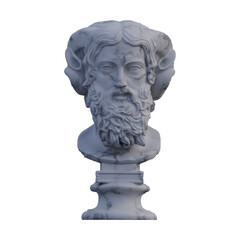 Zeus Ammon  statue, 3d renders, isolated, perfect for your design