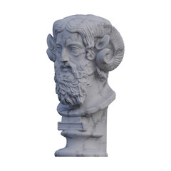 Obraz premium Zeus Ammon statue, 3d renders, isolated, perfect for your design
