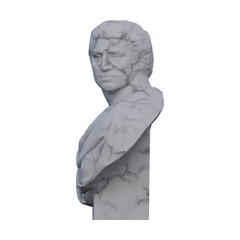 Fototapeta premium Brutus statue, 3d renders, isolated, perfect for your design