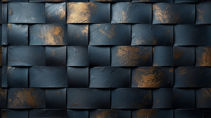 Close Up of a Wall Made of Black Tiles