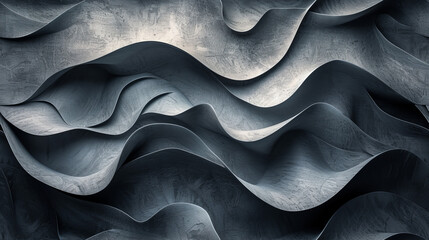 Fototapeta premium A Black and White Photo of a Wavy Surface