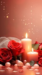 A Valentine's Day backdrop ideal for social media platforms, adorned with romantic cards filled with expressions of love.