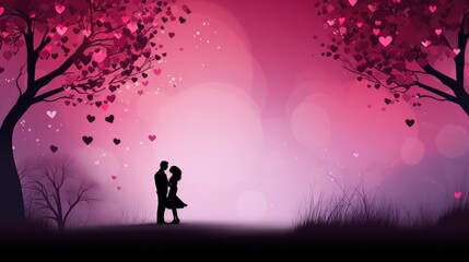 A Valentine's Day backdrop ideal for social media platforms, adorned with romantic cards filled with expressions of love.