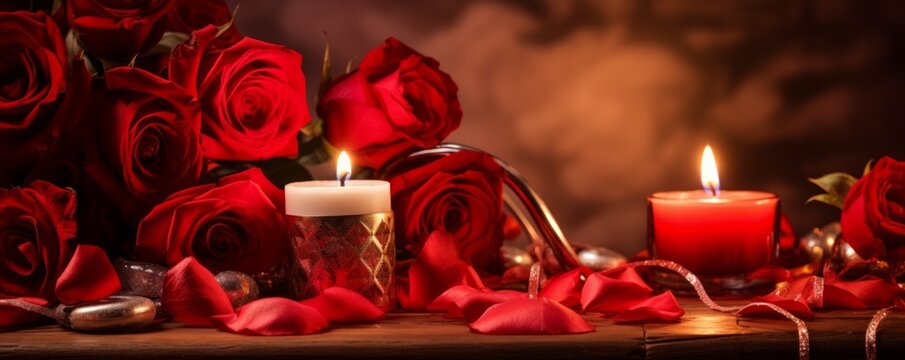 A Valentine's Day backdrop ideal for social media platforms, adorned with romantic cards filled with expressions of love.