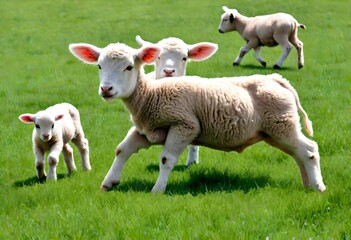 Naklejka na ściany i meble sheep in field