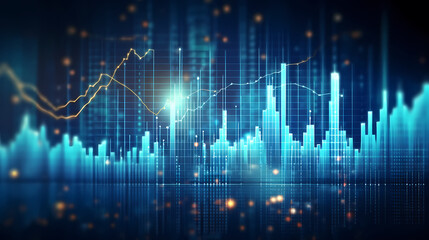 Naklejka premium Stock market chart line concept, business chart on stock market background
