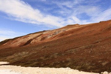 Leirhnjúkur is an active volcano located northeast of Lake Mývatn in the Krafla Volcanic System, Iceland
