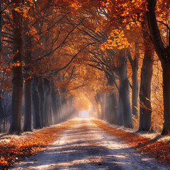 Autumn Fall Road Landscape