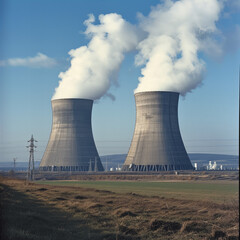 Fototapeta premium Cooling Towers of Nuclear Power Station
