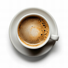 Cup of Coffee with Foam on a White Background