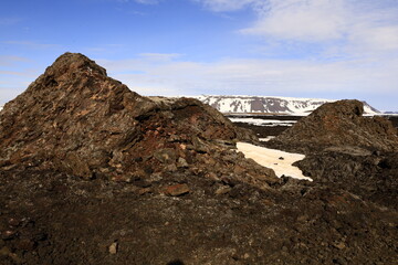 Leirhnjúkur is an active volcano located northeast of Lake Mývatn in the Krafla Volcanic System, Iceland