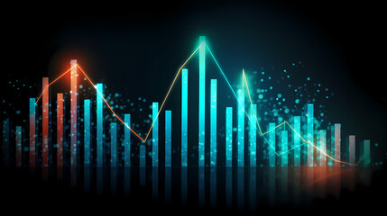 Stock market chart line concept, business chart on stock market background