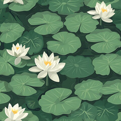 lily pad illustration - seamless tile