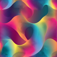 User
Transparent multicolored waves of color in a seamless tile