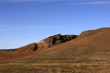 View in the Mývatn National park located in northern Iceland in the vicinity of the Krafla volcano