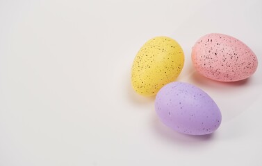 easter eggs on the white background