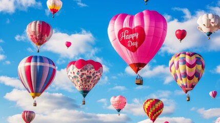 Colorful aerostats gracefully soar through the clouds, transporting adventurers to new heights in the vast outdoor sky of air sports