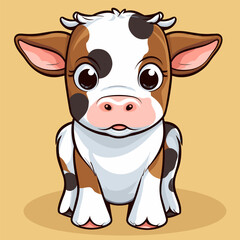 funny cow cartoon isolated