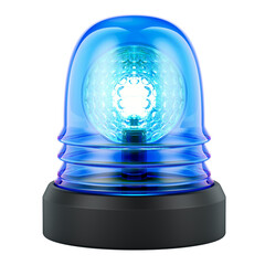 Rotating Blue Flashing Beacon. Emergency LED strobe light. 3D rendering isolated on transparent background © natatravel