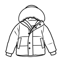 Jacket outwear vector in black and white