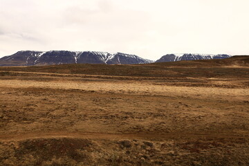 View on a mountain in the Northwestern Region of Iceland