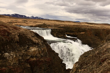 Reykjafoss waterfall is one of the hidden treasures of Skagafjörőur located in the north of Iceland