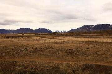 Fototapeta na wymiar View on a mountain in the Northwestern Region of Iceland