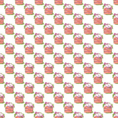 Double basil sandwiches. Seamless vegan food pattern for your design