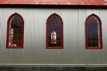 View on a church in the Northwestern Region of Iceland