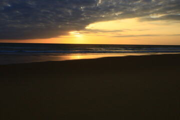 View on a sunset on a beach in the Cap Ferret