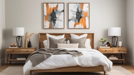 Guest Bedroom with Calming Accents and Textured Bedding