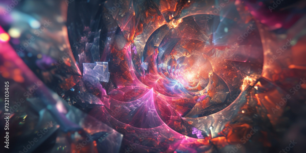 Poster a fusion of geometry and light crystal visions transports us to a realm of boundless possibility and