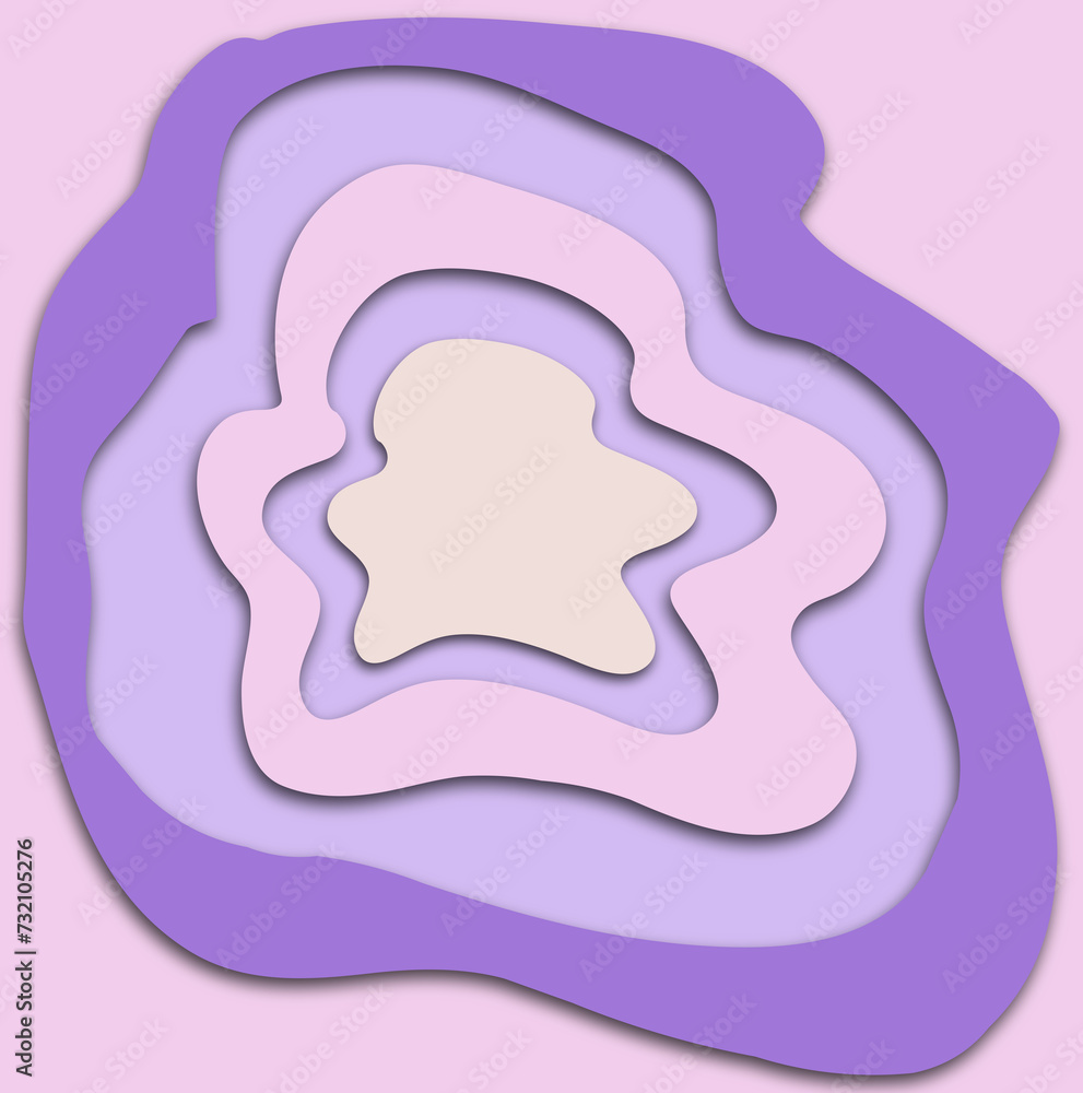 Poster Multicolored background from various shapes with shadow superimposed on a layer.