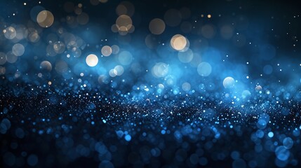 Obraz premium Sparkling bokeh effect with tranquil blue to black fade