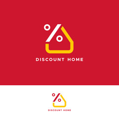 Logo Discount Home Premium Vector