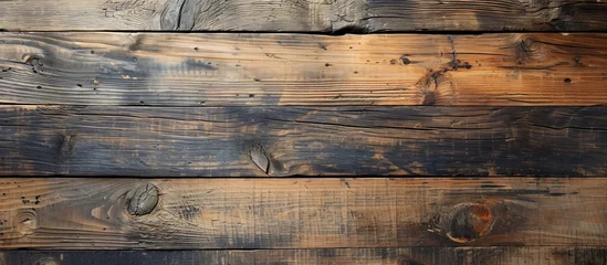Foto op Plexiglas Close-up wooden wall with detailed wood grain patterns. © 2rogan