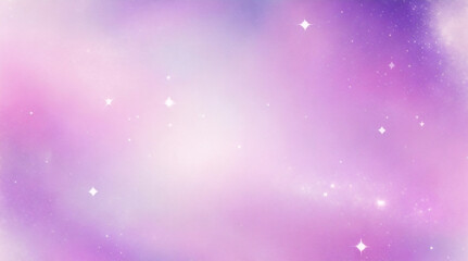 Fototapeta premium 紫色のユニコーンの背景。キラキラ星とボケ味を持つパステル水彩の空。ホログラフィック テクスチャを持つファンタジー銀河。魔法の大理石の空間。
