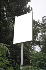 large empty billboard for outdoor advertising on the highway, empty billboard in nature potrait