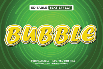 Bubble text effect. Editable font style