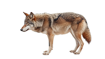 Obraz premium wolf isolated on white, side view