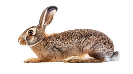 rabbit isolated on white, side view