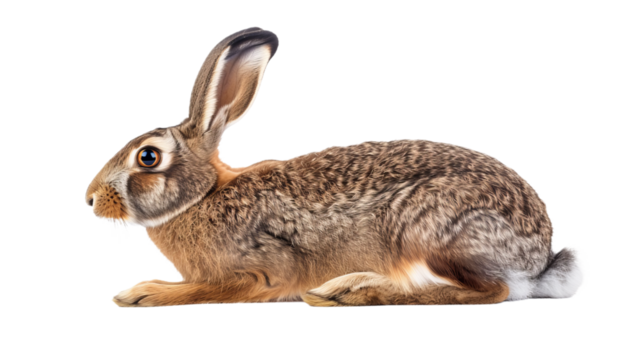 rabbit isolated on white, side view - Powered by Adobe