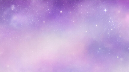 Fototapeta premium 紫色のユニコーンの背景。キラキラ星とボケ味を持つパステル水彩の空。ホログラフィック テクスチャを持つファンタジー銀河。魔法の大理石の空間。