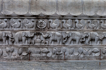 Stone carvings at Monaragala Temple, Kurunegala, North Western Province, Sri Lanka