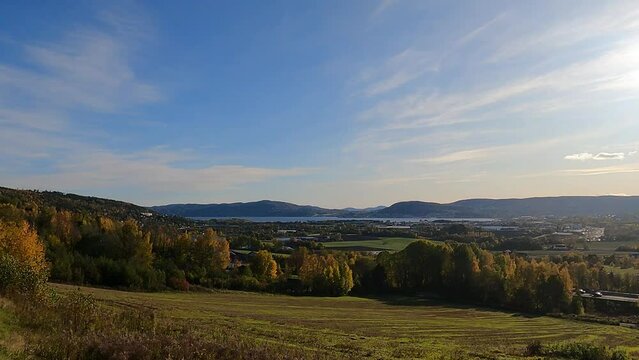 Picturesque Panorama: Drammen City View in Majestic Norway Landscape.